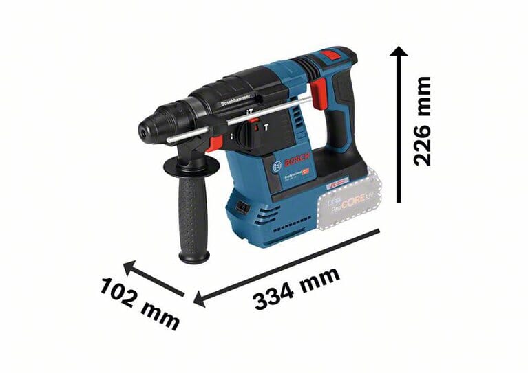 Bosch GBH 18V-26 Professional Cordless Rotary Hammer With SDS Plus & GDE 18V-16 Dust Extraction System | Model : B-GBH18V-26-CB Cordless Rotary Hammer BOSCH 