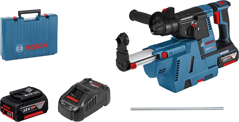 Bosch GBH 18V-26 Professional Cordless Rotary Hammer With SDS Plus & GDE 18V-16 Dust Extraction System | Model : B-GBH18V-26-CB Cordless Rotary Hammer BOSCH 