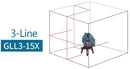 BOSCH GLL 3-15 X Line Laser Professional | Model : GLL 3 15 X BOSCH 