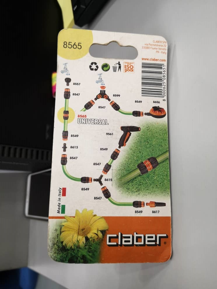 CLABER Universal Hose Mender 1/2"-5/8"-3/4" | Model : CLABER-8565 Hose Mender Claber 
