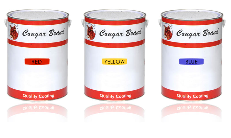 Cougar 5L Road Line Paint | Colours : Black (P-RL-BK), Red (P-RL-RD), White (P-RL-WH), Yellow (P-RL-YL) - Aikchinhin