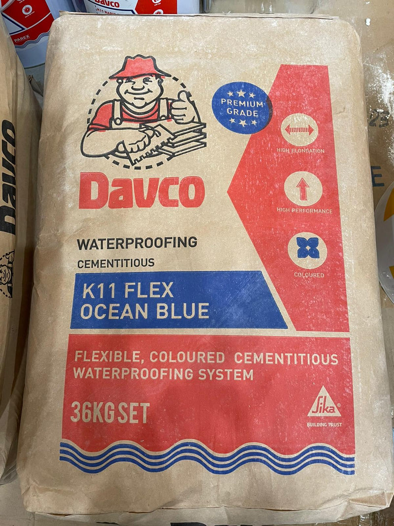 Davco K11 Flex Ocean Blue 36kg (2 Parts Flexible,blue-cementitious Waterproofing System) Davco 