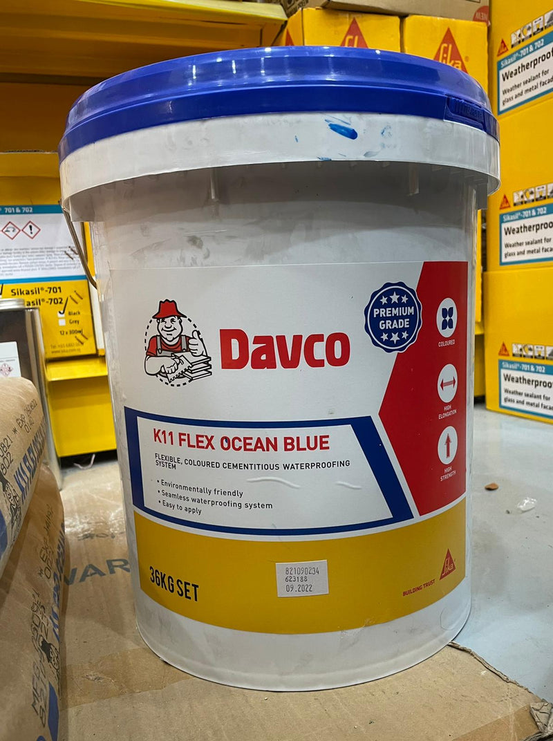 Davco K11 Flex Ocean Blue 36kg (2 Parts Flexible,blue-cementitious Waterproofing System) Davco 