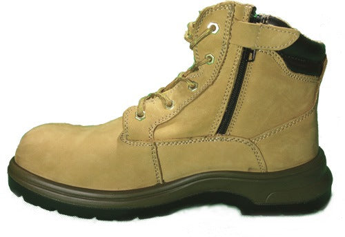 D&D Tanned High Cut & Laced + Zip up Sport Safety Shoe | Model : 8878 | UK Sizes : #5, #6, #7, #8, #9, #10