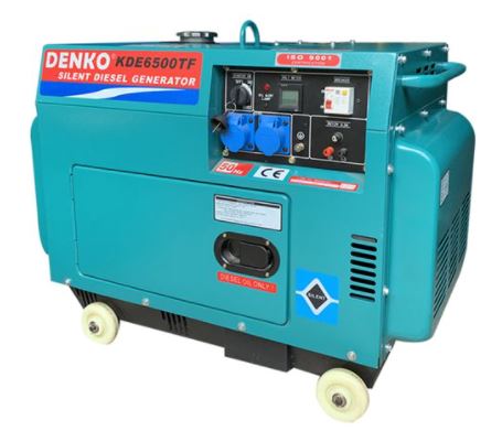 Denko Silent Diesel Generator 5.0 kVA C/W NS40 Battery | Model : KDE6500TF Diesel Generator Denko 