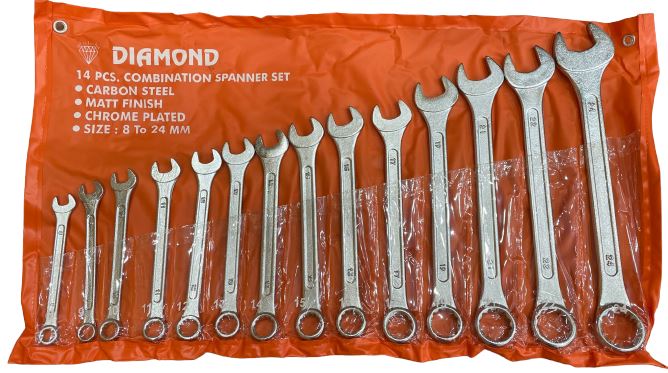 Diamond Common Ring Wrench Set 14Pc (8-24mm) | Model : CRS-C0824 Wrenches Diamond 