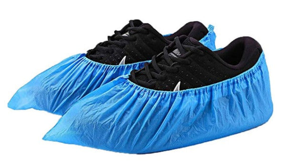 100 PCS Plastic Disposable Waterproof Shoe Covers Non-Slip Wear