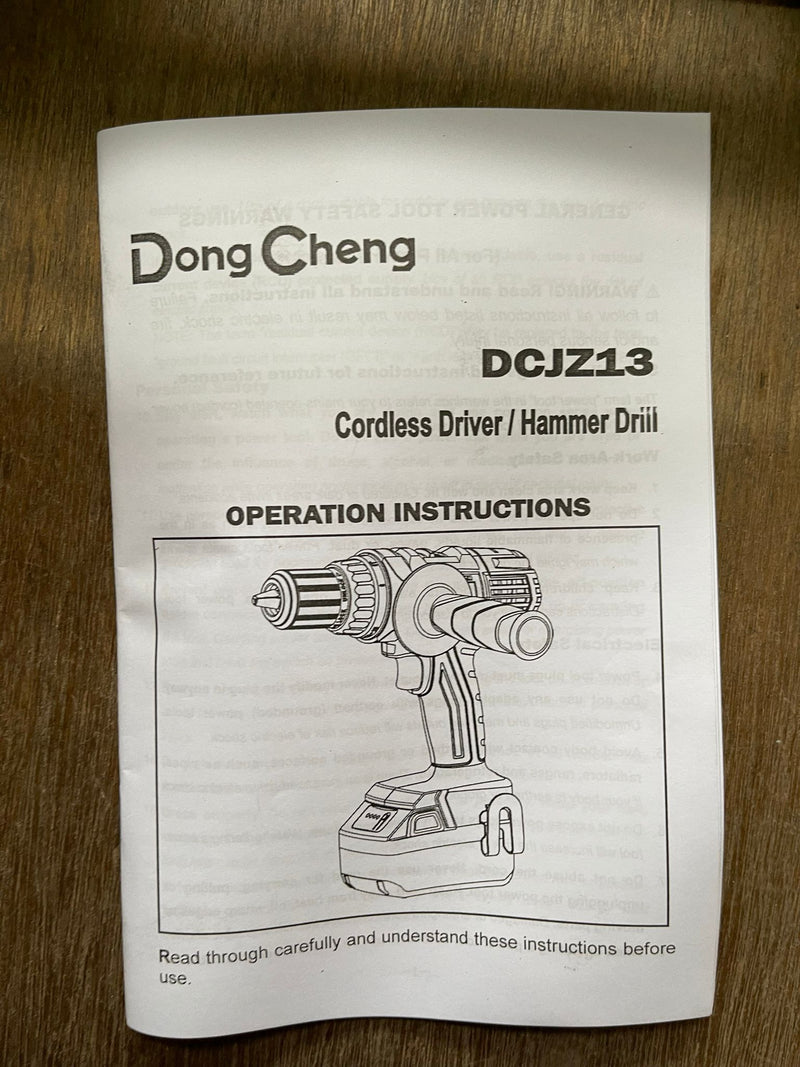 Dong Cheng 18V Cordless Driver Hammer Drill (No Warranty) | Model : DCJZ13E Dong Cheng 