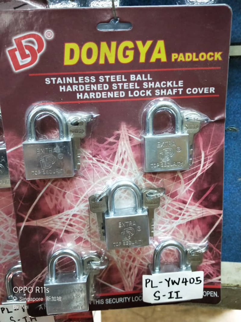 Dongya Padlock Set With Master Key | Size : 40 , 50 , 60mm | Model : PL-YW Padlock Dongya 40mm (PL-YW405) 