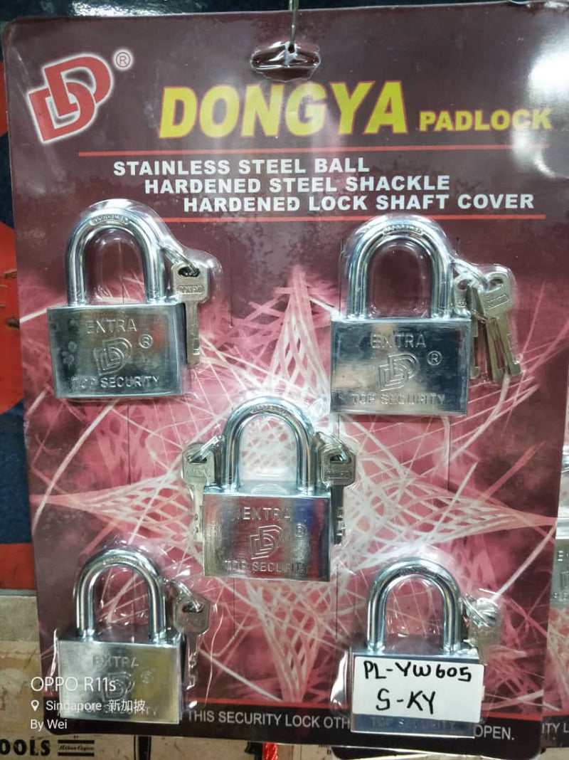 Dongya Padlock Set With Master Key | Size : 40 , 50 , 60mm | Model : PL-YW Padlock Dongya 