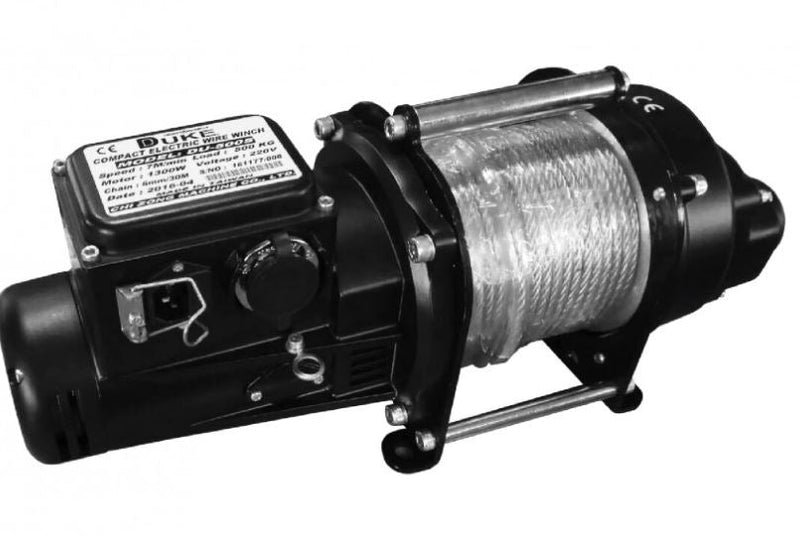 Duke Winch 230V, 300Kg , 5mm x 45m Electric Compact Wire Rope Winch (For Light Duty Use Only) | Model : WIN-DU300S Winch Duke 