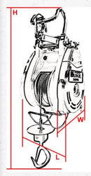 Duke Winch 230V, 300kg Electric Mini Wire Rope Winch TH Series | Model : WIN-DU300TH Winch Duke 