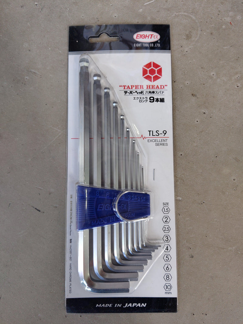 EIGHT TOOLS Hex Wrench (Allen Key) Set | Model : HK-ETLS Allen Key Set Eight Tools 1.5 - 10mm 