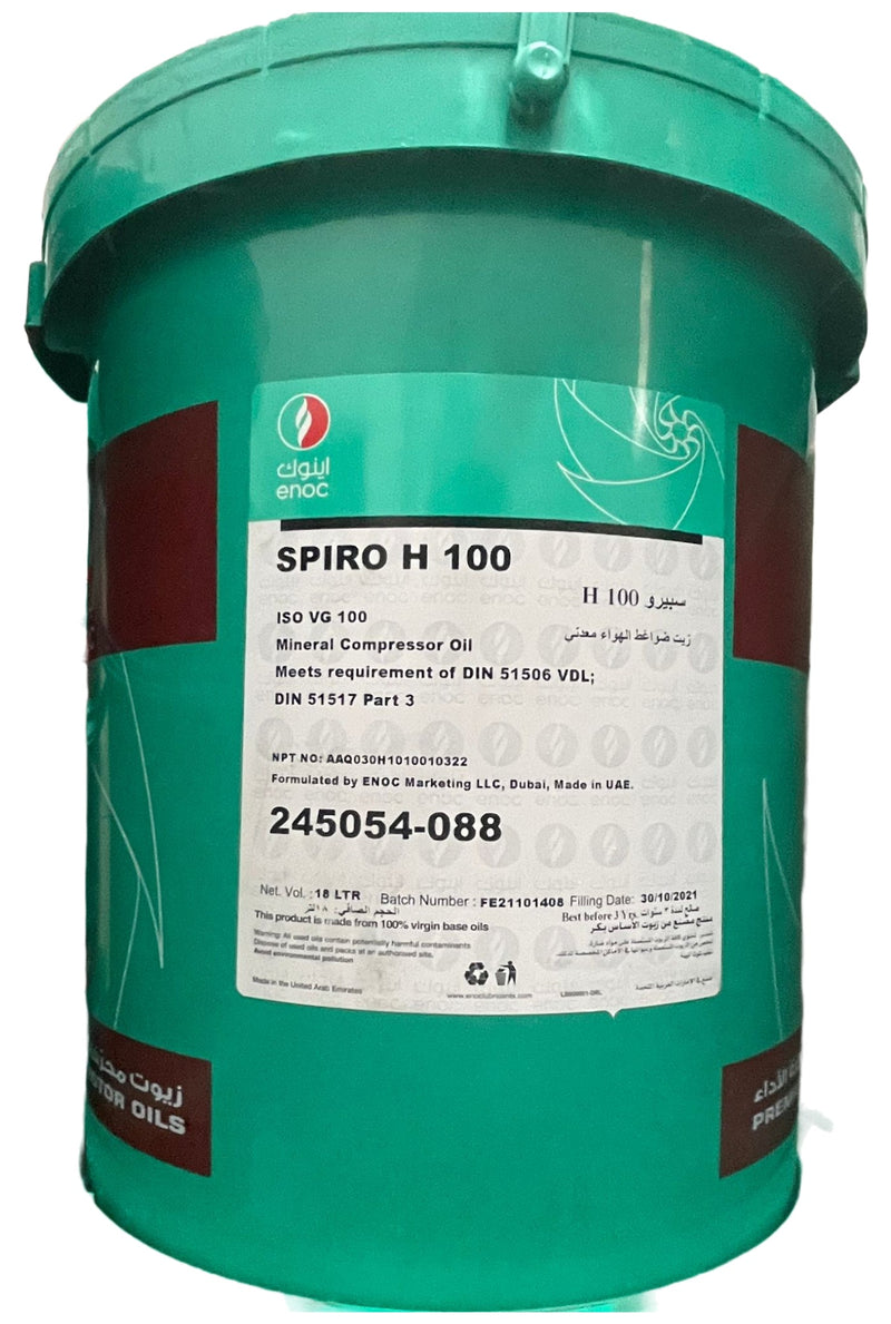 Enoc H Piston Compressor Oil 18L Grade 100 | Model: OIL-EH10018 Air Compressor Oil Enoc 