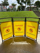 Folding Fabric Barrier "Danger, No Entrance" H:97Cm