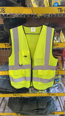 Green Safety Vest - Cotton Zip Jacket with Pocket (ONLY XL) | Model : VEST-G-WP Safety Vest Aikchinhin 