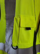 Green Safety Vest - Cotton Zip Jacket with Pocket (ONLY XL) | Model : VEST-G-WP Safety Vest Aikchinhin 