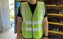 Green Safety Vest with words at back, Wording : Banksman, Fire Watchman, Lifting Supervisor, Rigger/Signal man, Security, Signal man, Traffic Controller | Model: VEST-G- Safety Vest Aiko 