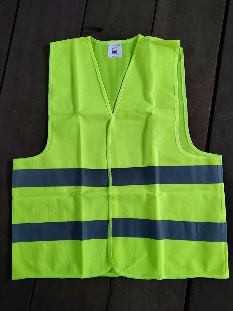 Green Safety Vest with words at back, Wording : Banksman, Fire Watchman, Lifting Supervisor, Rigger/Signal man, Security, Signal man, Traffic Controller | Model: VEST-G- Safety Vest Aiko Short Sleeve Size XL 