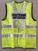 Green Safety Vest with words at back, Wording : Banksman, Fire Watchman, Lifting Supervisor, Rigger/Signal man, Security, Signal man, Traffic Controller | Model: VEST-G- Safety Vest Aiko Scaffold Erector/Supervisor 