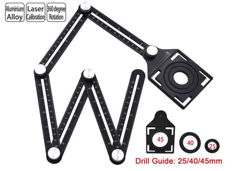 Hexagon Fold Ruler With Tile Holder Locator | Model : CM0921001