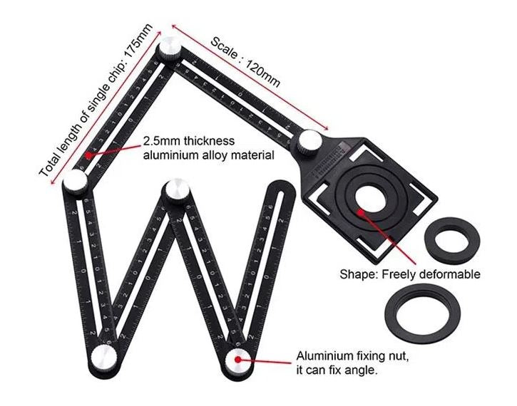 Hexagon Fold Ruler With Tile Holder Locator | Model : CM0921001 Crownman 