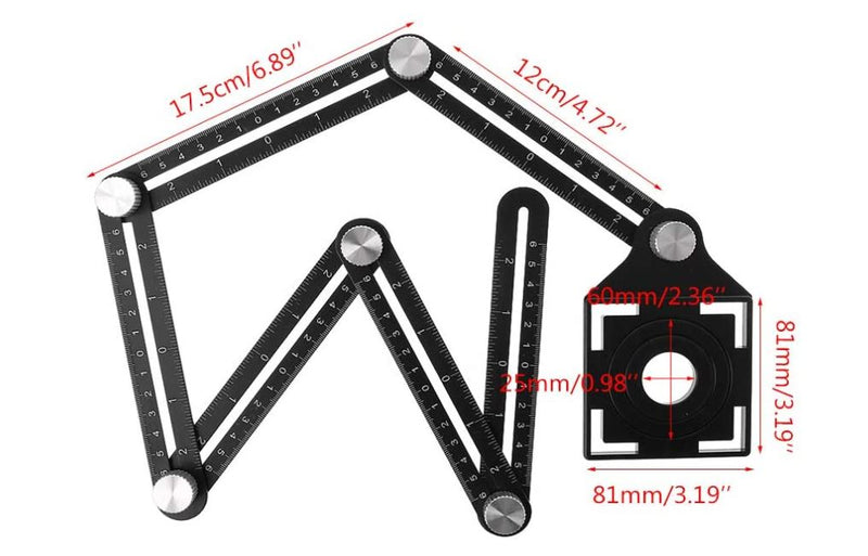 Hexagon Fold Ruler With Tile Holder Locator | Model : CM0921001 Ruler Crownman 