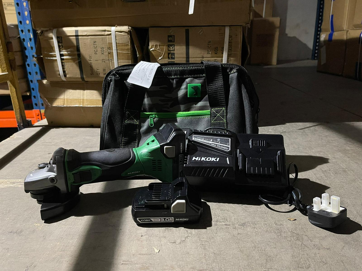Hikoki G18DSL2 18V Cordless 105mm 4 Disc Grinder with 3Ah Batteries