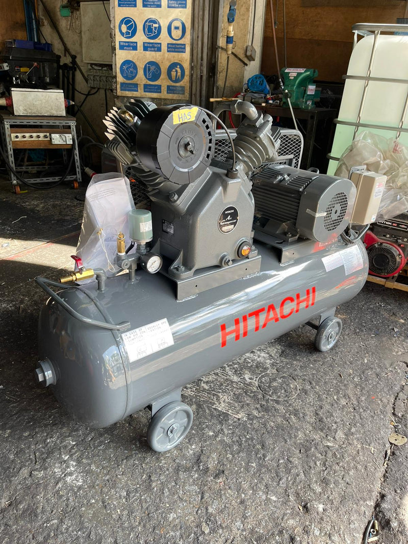 Hitachi 5hp 125L 415V Air compressor with pressure switch | Model : 3.7P-9.5V5A Air Compressor HITACHI 