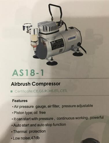 HYMAIR 1/6 HP 20-23 L/MIN MINI AIR BRUSH COMPRESSOR Comes With AIRBRUSH - Aikchinhin