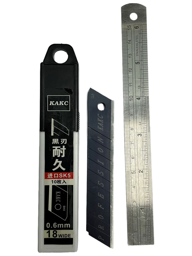 KAKC Pen Knife Blade 18mm (Black Steel) (10pc/pkt) | Model: PKB-KAKC-B18 Pen Knife Blade KAKC 