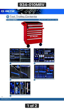 King Tony 286 Pcs Tool Trolley set with Eva Foam | Model : 934-010MRV Tool Trolley King Tony 