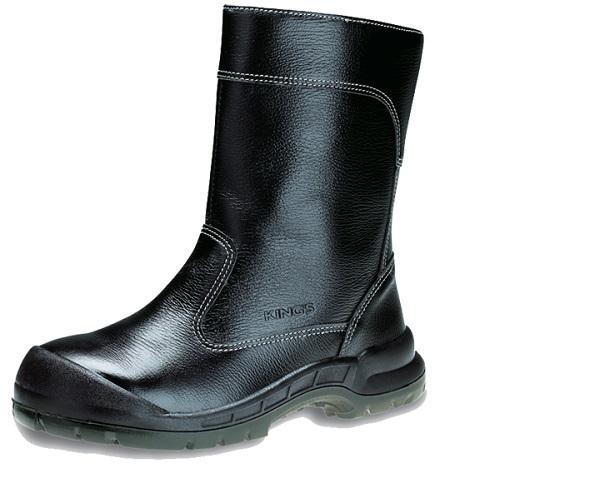 KING'S Black Full Grain Leather Pull-up Safety Boots | Model : KWD805,UK Sizes #5(39) - #11(45) (Discontinued, please refer KWD205)