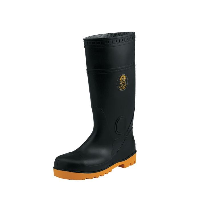 KING'S Black PVC Safety Boots with Steel Toe Cap only | Model : KV20X, Sizes : #5(39) - #11(45)