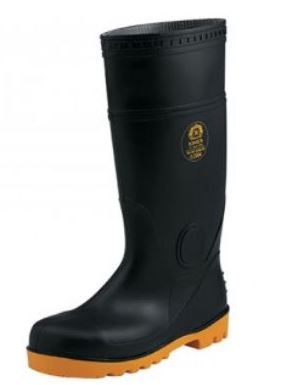 KING'S Black PVC Safety Boots without Steel | Model : SHOE-KV30Z, Sizes#5(39) - #12(46)