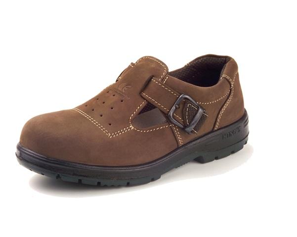 KING'S Dark Brown Nubuck Leather Buckle-on Safety Shoe | Model : KP909KW, UK Sizes : #6(40) - #10(44)