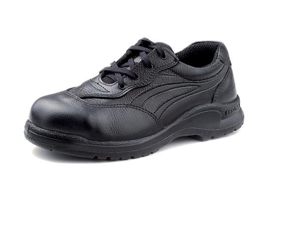 KING'S Ladies Black Full Grain Leather Laced Safety Shoe | Model : SHOE-KL331X, UK Sizes : #3(35) - #8(40) (Discontinued)