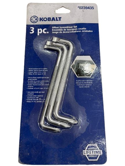 Kobalt 3pc Offset Screw Driver Set | Model : SD-K0239435 Screwdrivers Kobalt 
