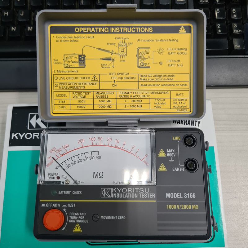 Kyoritsu Insulation Tester | Model: KM3166 Insulation Tester Kyoritsu 