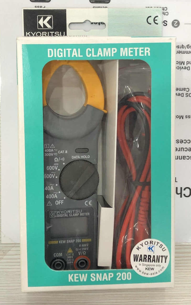 Kyoritsu (Kewtech) 400A / 600V AC Digital Clamp Tester (Tong Meter) | Model : KT200 Digital Clamp Tester Kyoritsu 