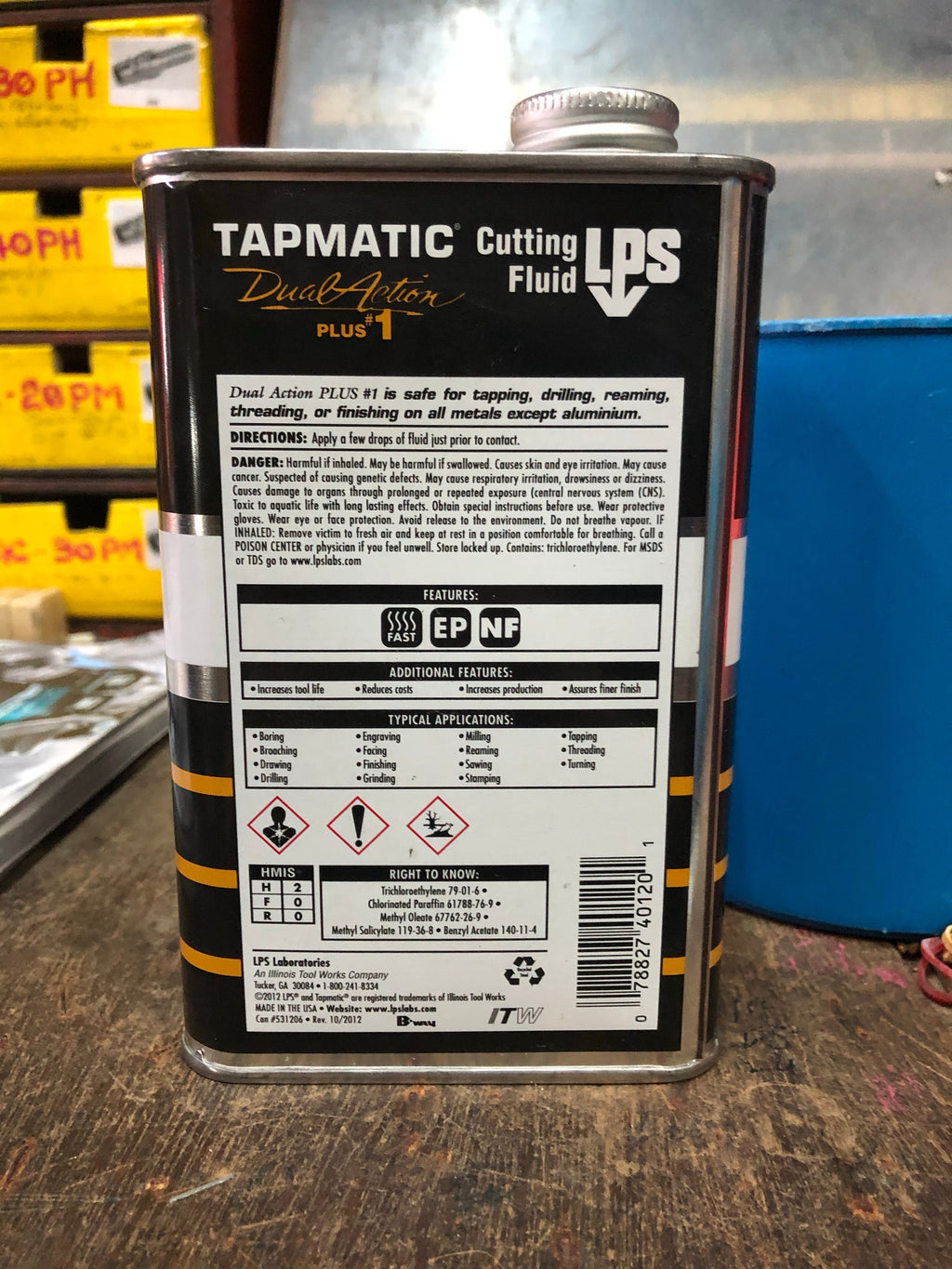 LPS Tapmatic #1 Gold Cutting Fluid – 16oz Bottle, Metalworking, MPN 40320