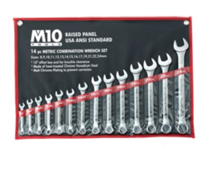 M10 005-016-114 Combination Wrench Set 8-24mm 14PC| Model : CRS-M0824-14 Combination Wrench Set M10 