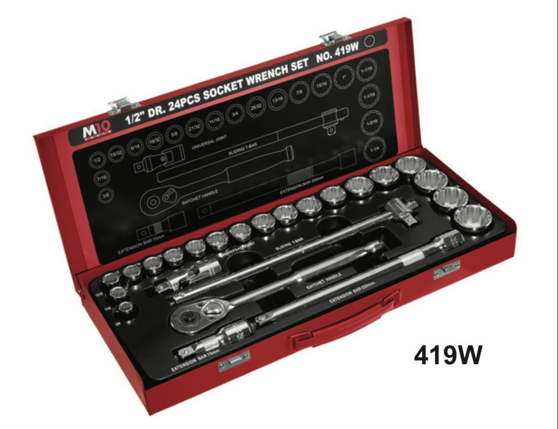 M10 1/2" Dr Socket Set 419W - Singapore | Model : 003-004-4419 Socket Set M10 