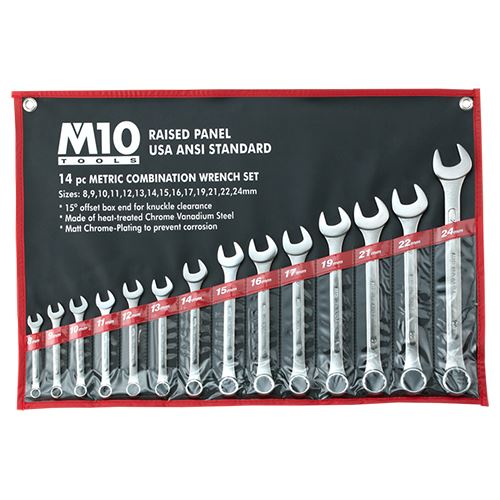 M10 14GTS-A (DIN) Combination Wrench Set 8-24MM 14PC (005-011-1141) | Model : CRS-M0824-14GTS Combination Wrench Set M10 