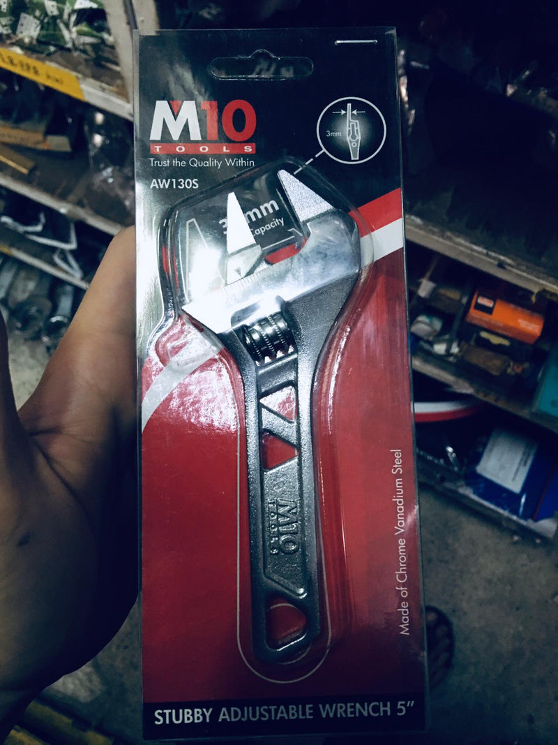 M10 5" Stubby Adjustable Wrench | Model : 005-005-05 (AW-130S) Adjustable Wrench M10 