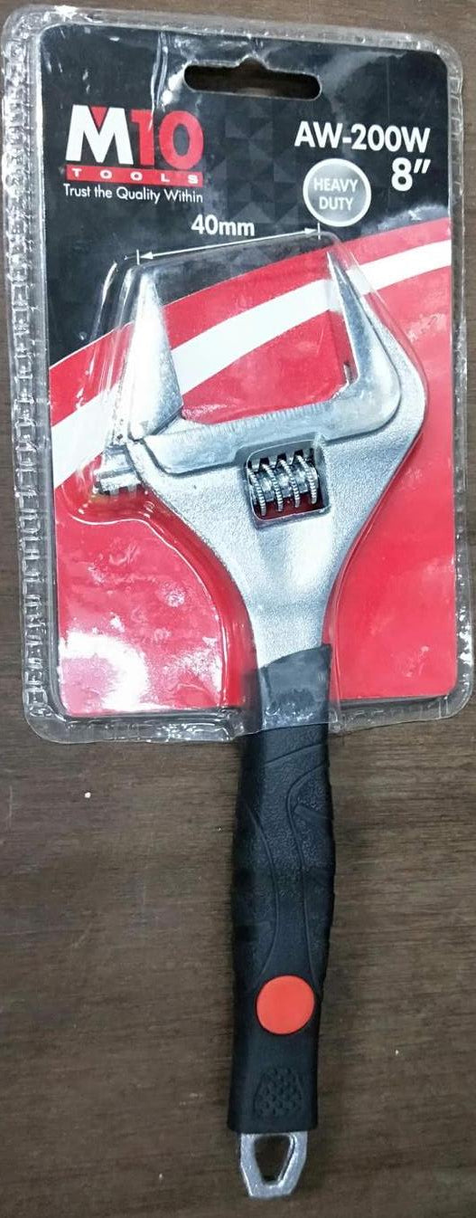 M10 8" Wide Adjustable Wrench | Model : ADJ-AW200W Adjustable Wrench M10 