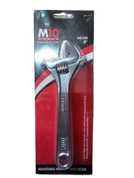 M10 Adjustable Wrench | Sizes : 4" - 24" | Model : ADJ-AW100 to ADJ-AW600 Adjustable Wrench M10 ADJ-AW200 (8”) 