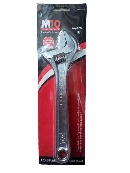 M10 Adjustable Wrench | Sizes : 4" - 24" | Model : ADJ-AW100 to ADJ-AW600 Adjustable Wrench M10 ADJ-AW250 (10”) 