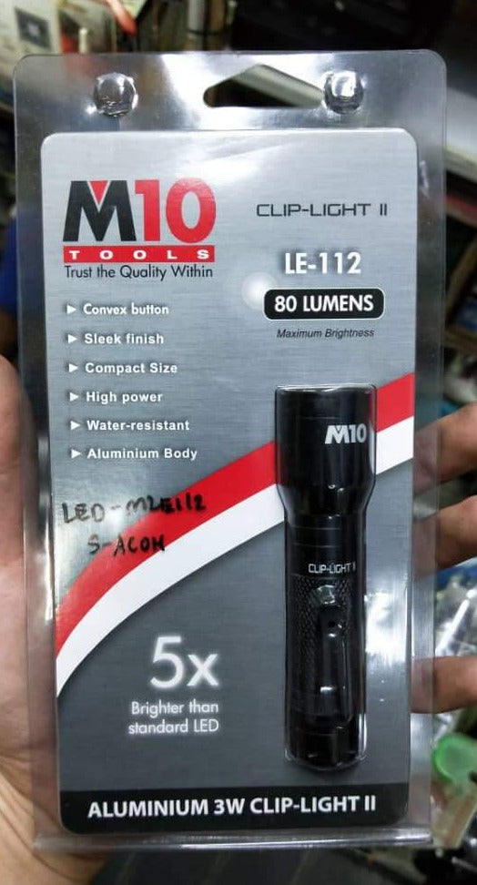 M10 Aluminium 80 Lumens LED Clip Light | Model : LED-MLE112 (Discontinued) Flash Light M10 