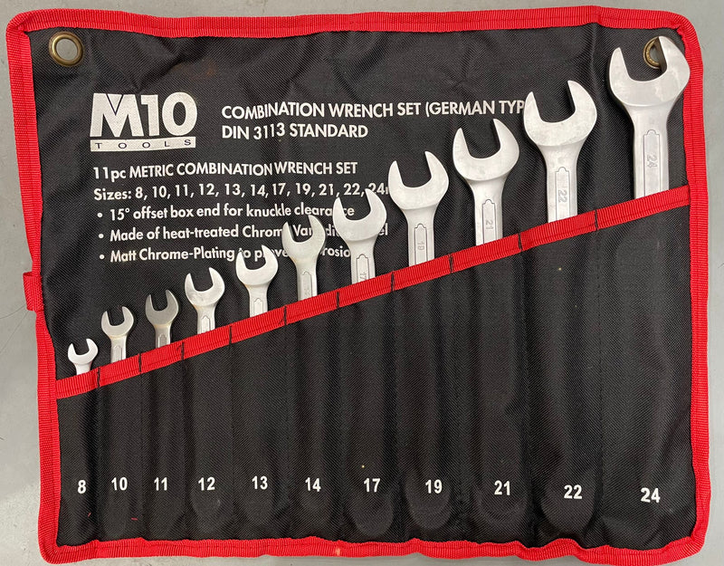 M10 Comb Wrench Set 8-24 11pc 8,10,11,12,13,14,17,19,21,22,24 W/bag | Model : CRS-M0824-11 Combi Wrench Set M10 